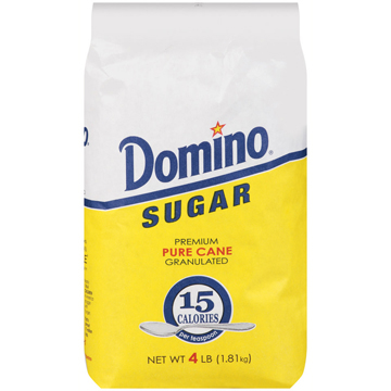DOMINO GRANULATED SUGAR 4 LB. PKG. OR GOLDEN 56 OZ. PKG.