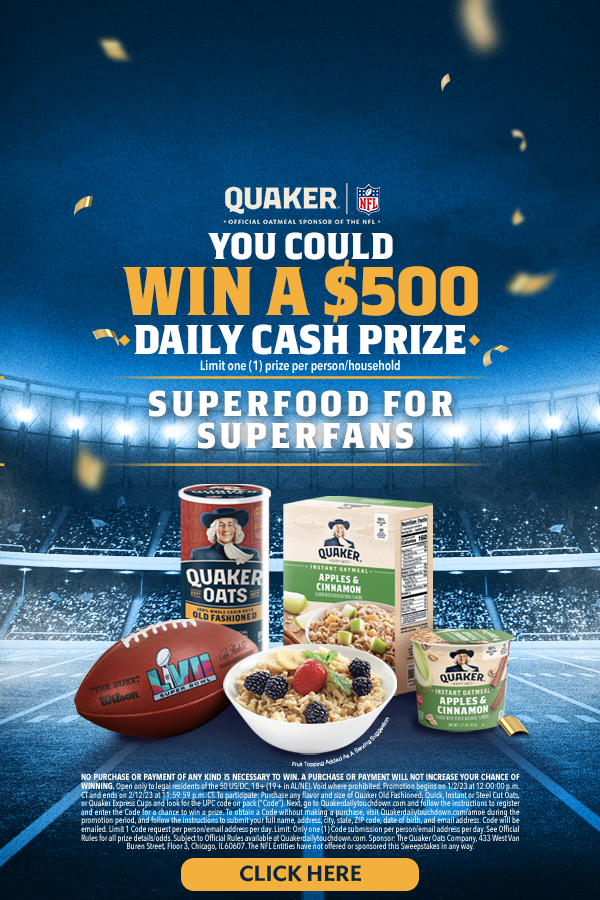 You Could Win a $500 Daily Cash Prize - Superfood for SuperFans