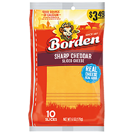 BORDEN CHEESE SELECT VARIETIES 6-12 OZ. PKG. P.P. $3.49