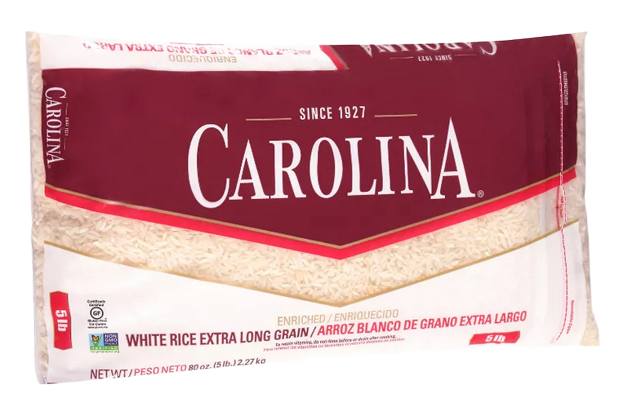 CAROLINA GOLD PARBOILED RICE 20 LB, CAROLINA EXTRA LONG GRAIN WHITE RICE 20 LB.