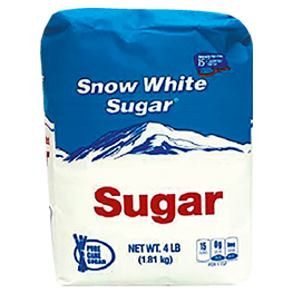 SNOW WHITE WHITE REFINE CANE SUGAR 4 LB. PKG.