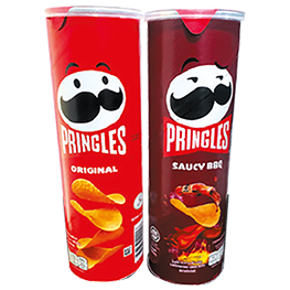 PRINGLES POTATO CHIPS SELECT VARIETIES 4.9-5.57 OZ. CNSTR.