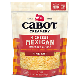 CABOT MEXICAN FANCY BLEND TACO SHREDDED CHEESE 8 OZ.