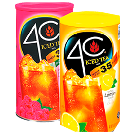 4C ICED TEA MIX 35 QT. OR RASPBERRY 82.5 OZ. CNSTR. 