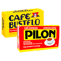 CAFE BUSTELO OR PILON COFFEE 10 OZ. BRICK PK. 