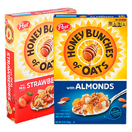 POST HONEY BUNCHES OF OATS CEREAL SELECT VARIETIES 11-12 OZ. PKG.